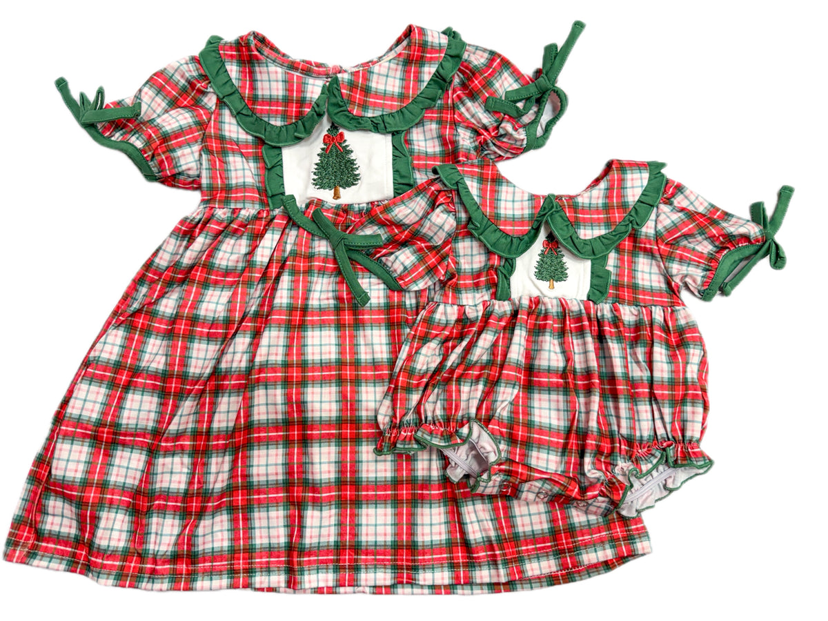Christmas Tree Ruffle Plaid