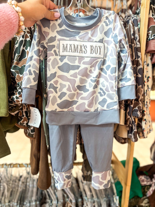 Grey Throwback Mama’s Boy Set