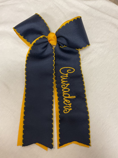 Navy and Gold School Bows