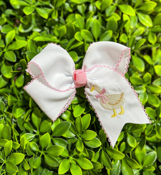 Pink Moon Stitch Goose Bow
