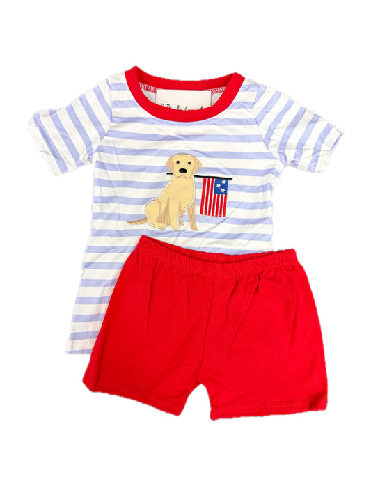 Puppy 4TH of July Short Set