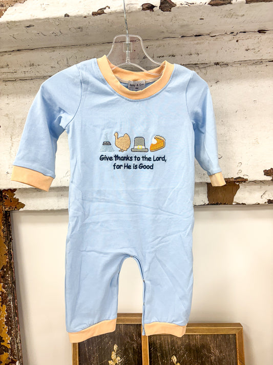 Give Thanks Boy Romper