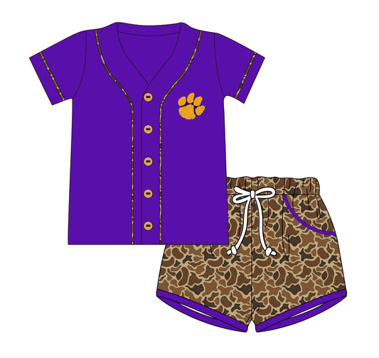 Purple Camo Football Short Set PRE•ORDER