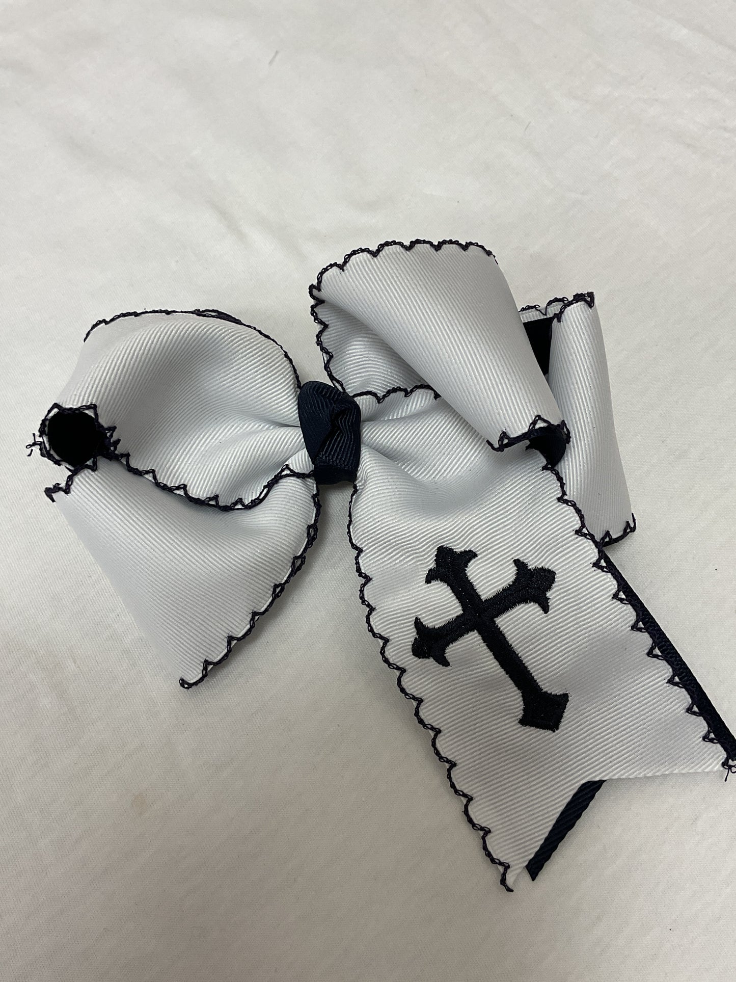 Navy and White School Bows