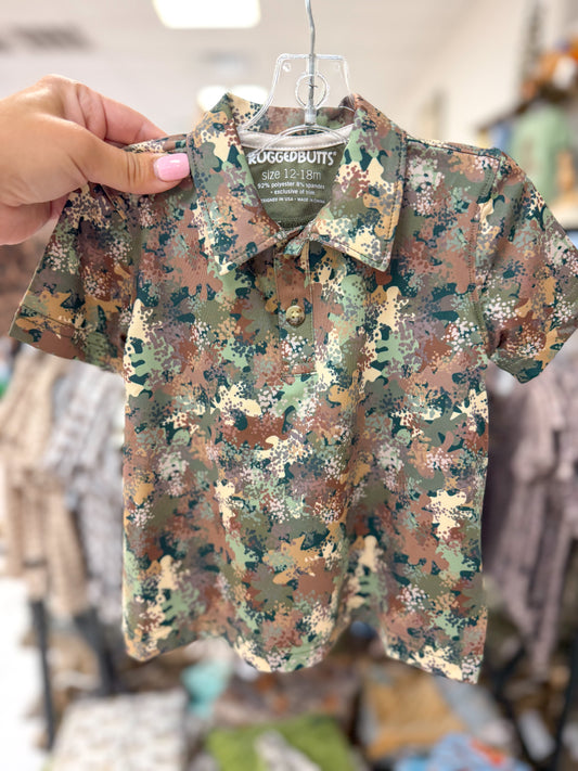 Camo Knit Short Sleeve Performance Polo