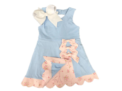 Blue Floral Bow Active Dress