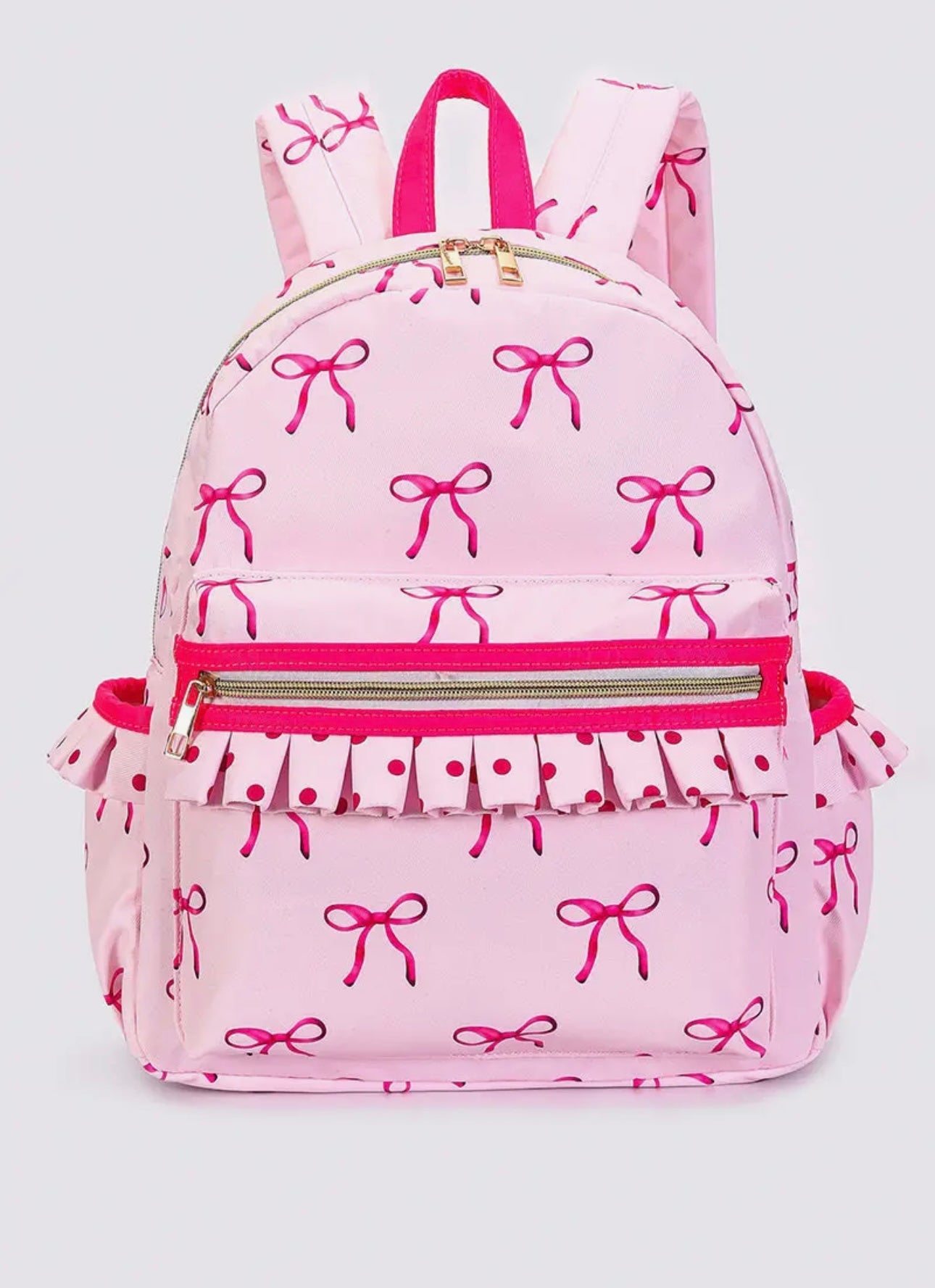 Mini Pink Ruffle Bow Backpack