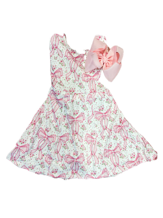 Pink Floral Bow Active Dress