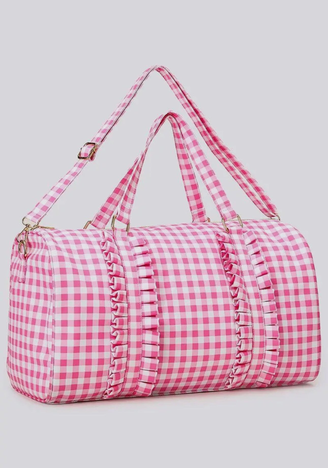 Pink Gingham Duffle