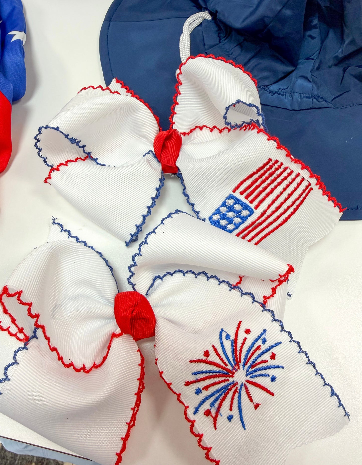 Moon-stitch 4TH of July Bows
