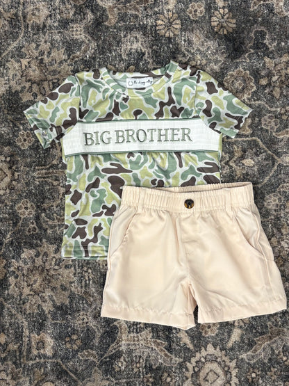 Light Throwback Camo Big Brother Smocked Top