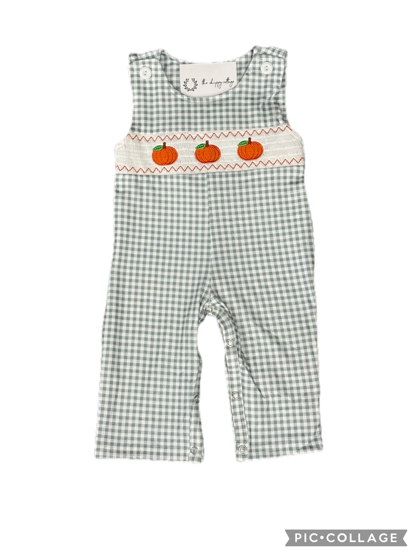 Green Gingham Pumpkin Jon Jon