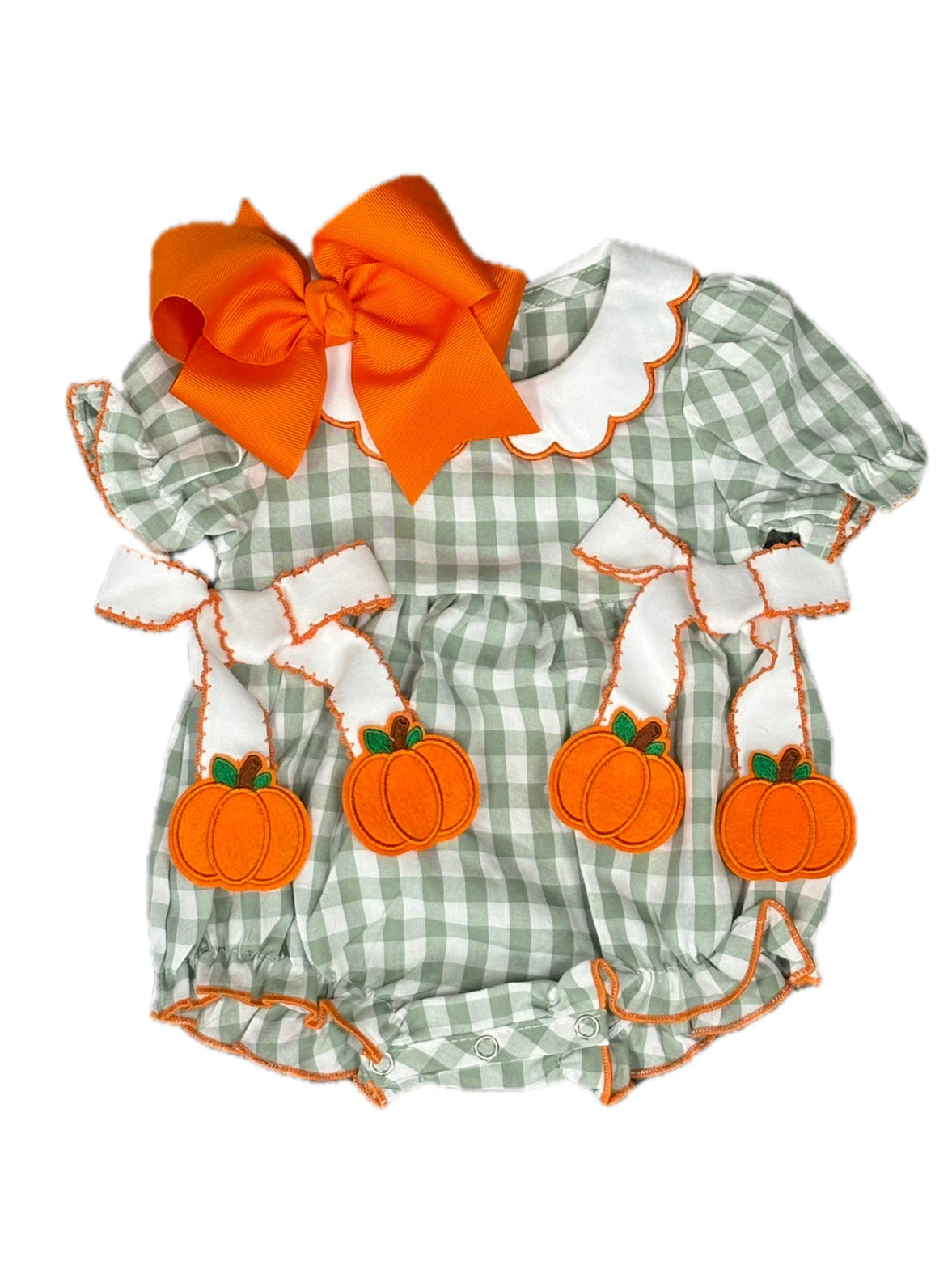 Green Gingham Pumpkin Smock