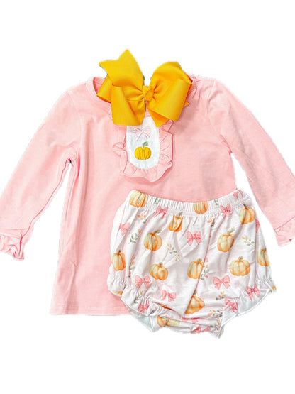 Pumpkin Patch Bow Bloomer Set