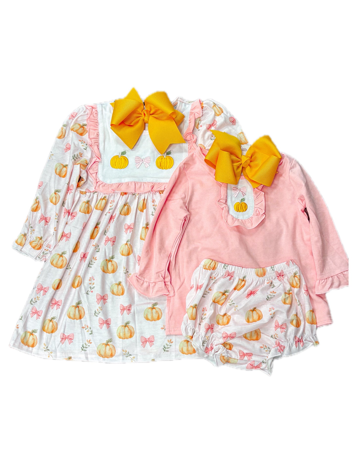 Pumpkin Batch Bow Dress
