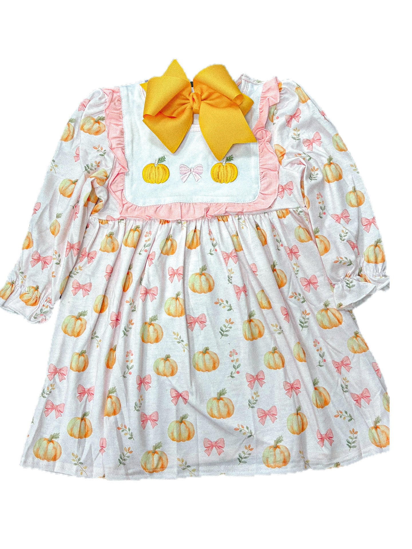 Pumpkin Batch Bow Dress
