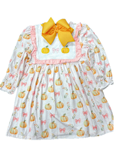 Pumpkin Batch Bow Dress