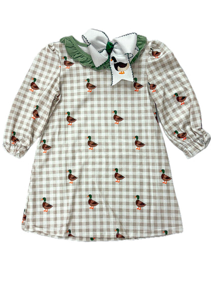 Checkered Mallard Ruffle Dress