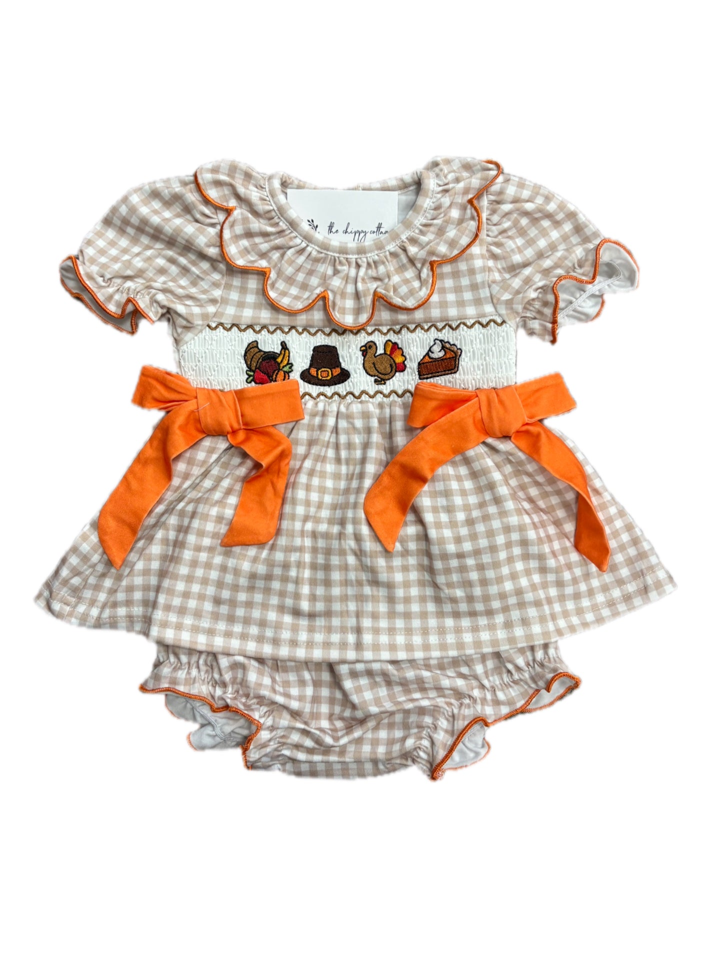 Thanksgiving Feast Smock Bloomer Set