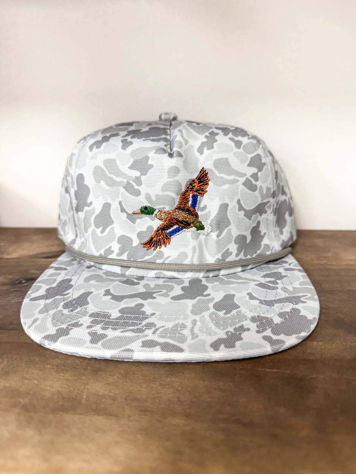 Grey Camo Embroidered Mallard Hat