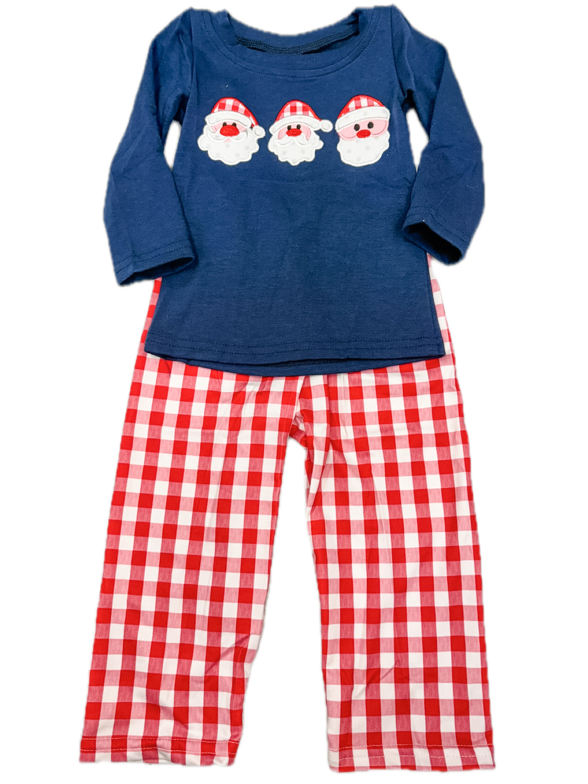Plaid Santa Pant Set