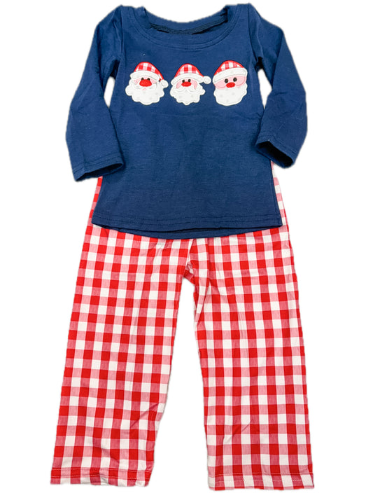 Plaid Santa Pant Set
