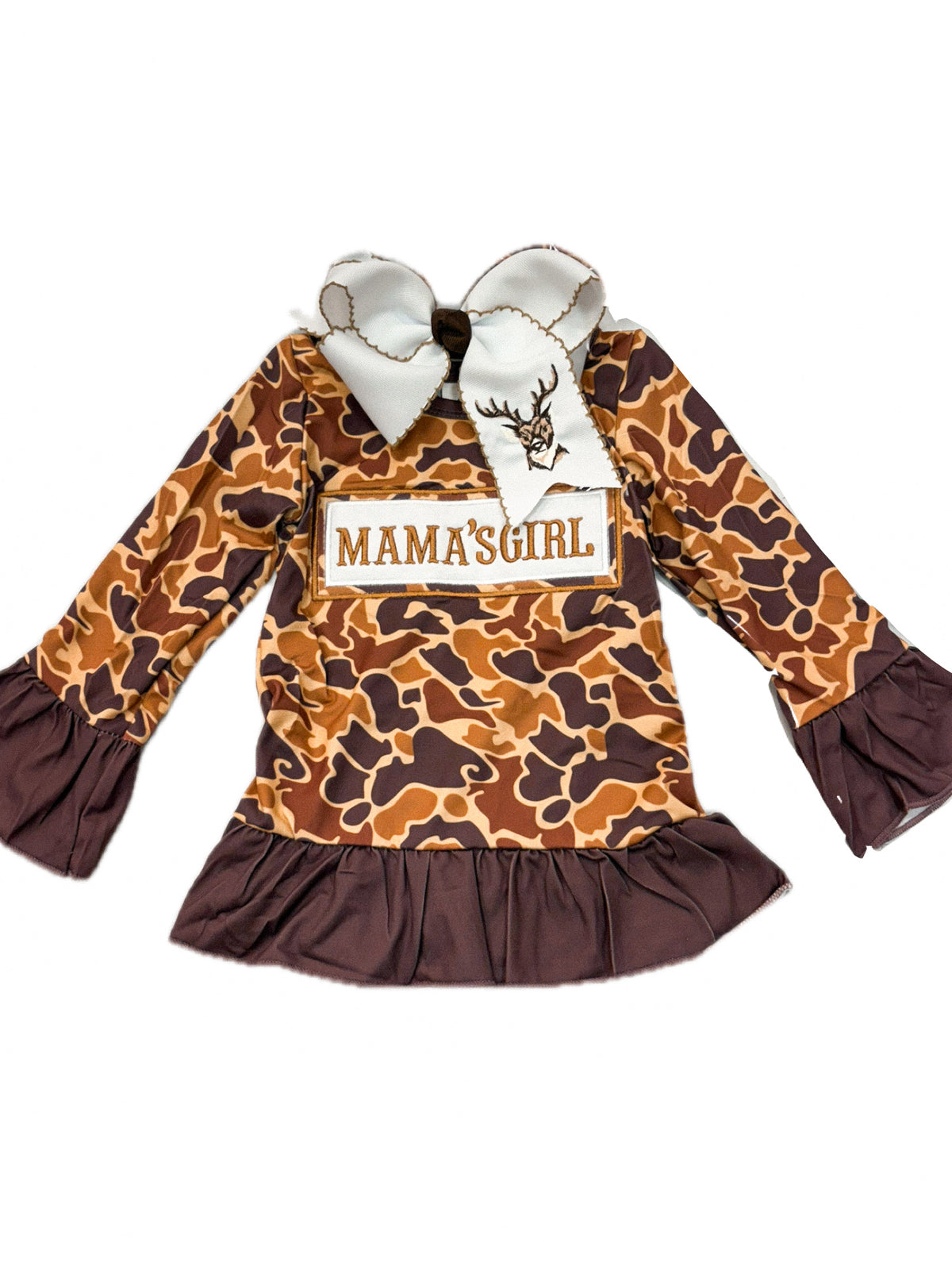 Mama’s Girl Throwback Camo Ruffled Shirt