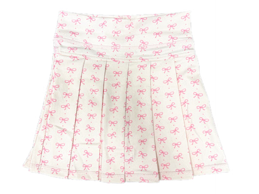 Pink Bow Pleated Active Short