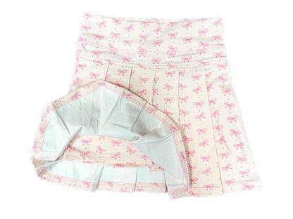 Pink Bow Pleated Active Short