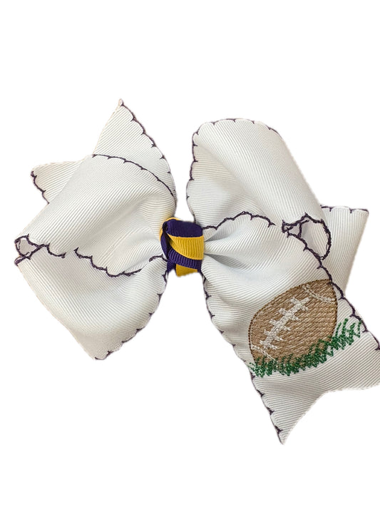 Purple Lace Football Bow