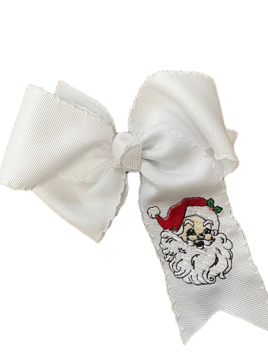 White Lace Santa Bow