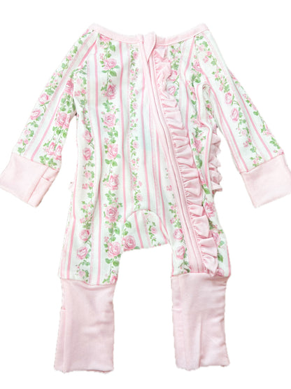 Floral Rose Ruffle Butt Sleeper