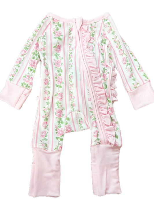 Floral Rose Ruffle Butt Sleeper