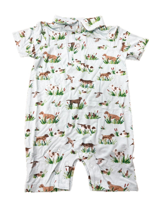 SS Polo Romper - Delta Dogs