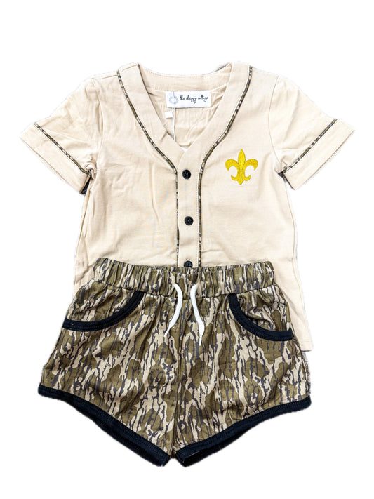 Cream Camo Football Short Set