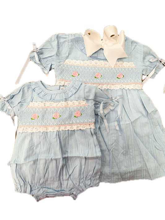 Blue Rose Smock