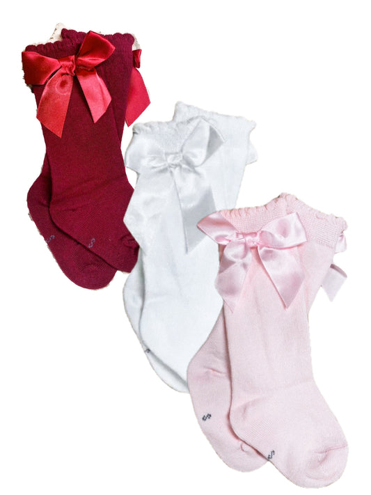Satin Bow Socks