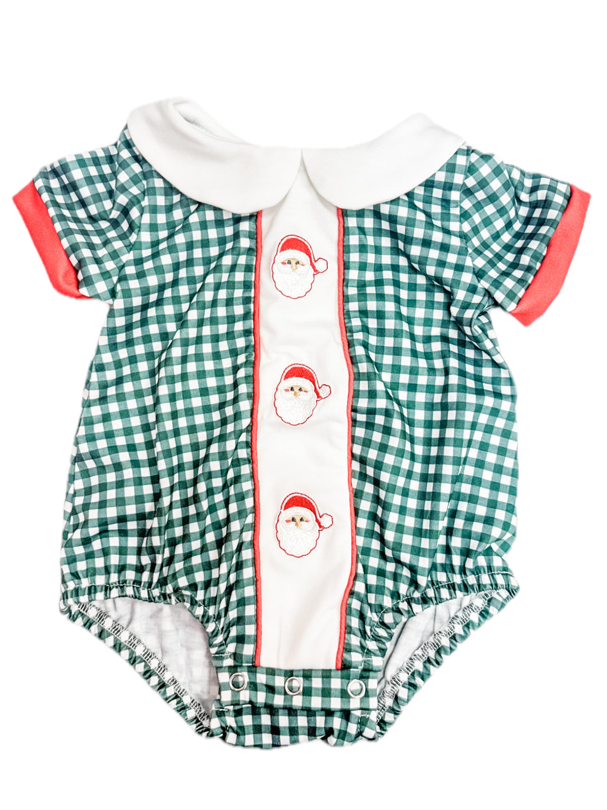 Green Checkered Santa Collar Bubble