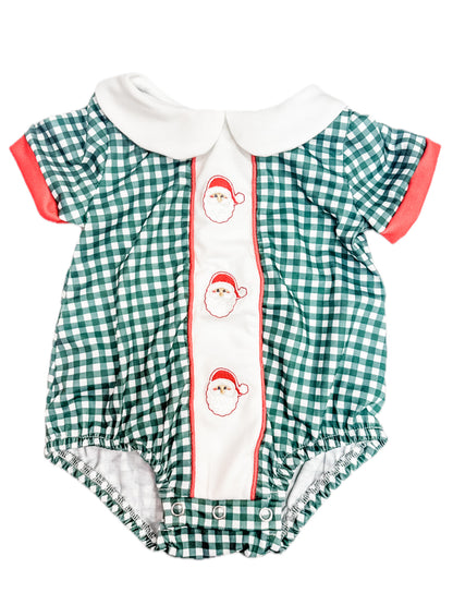 Green Checkered Santa Collar Bubble