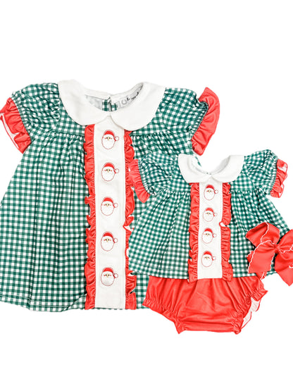 Green Checkered Santa Smock