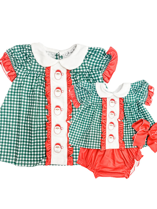 Green Checkered Santa Smock