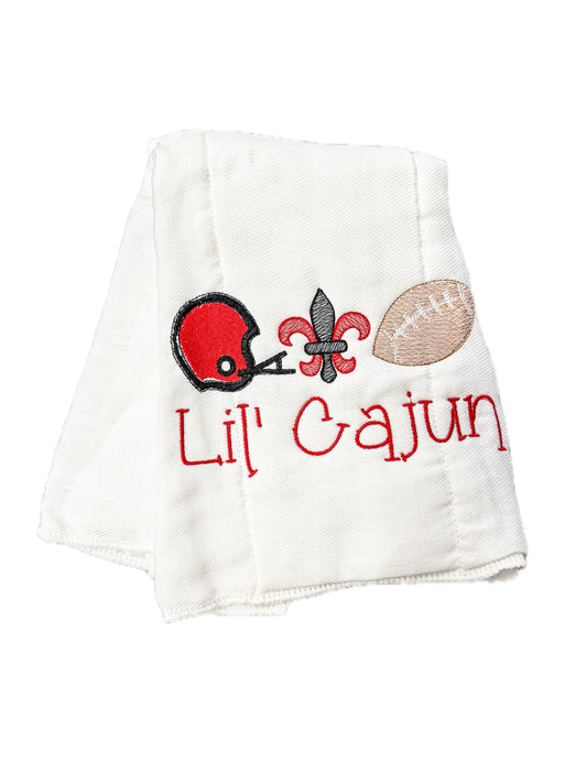 Lil Cajun Football Burp Cloth