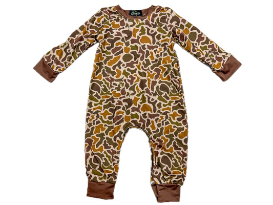 Old School Camo Boy Romper