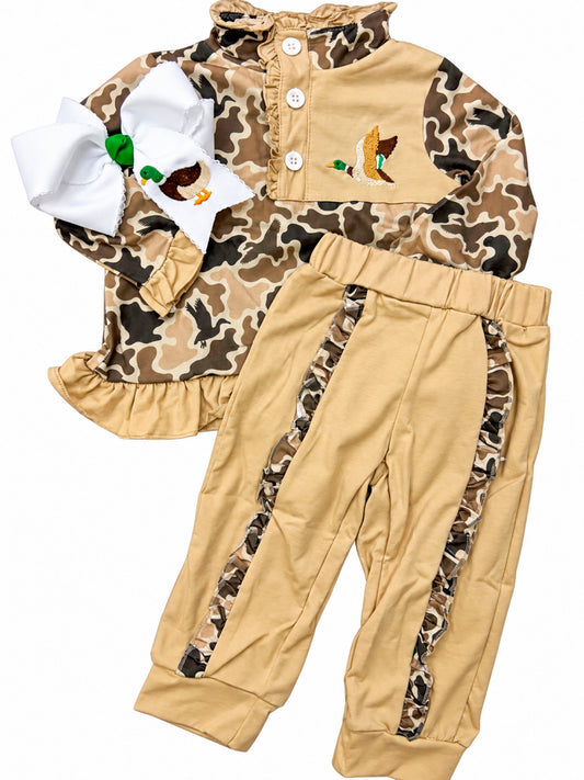 Ruffle Camo Mallard Jogger Set