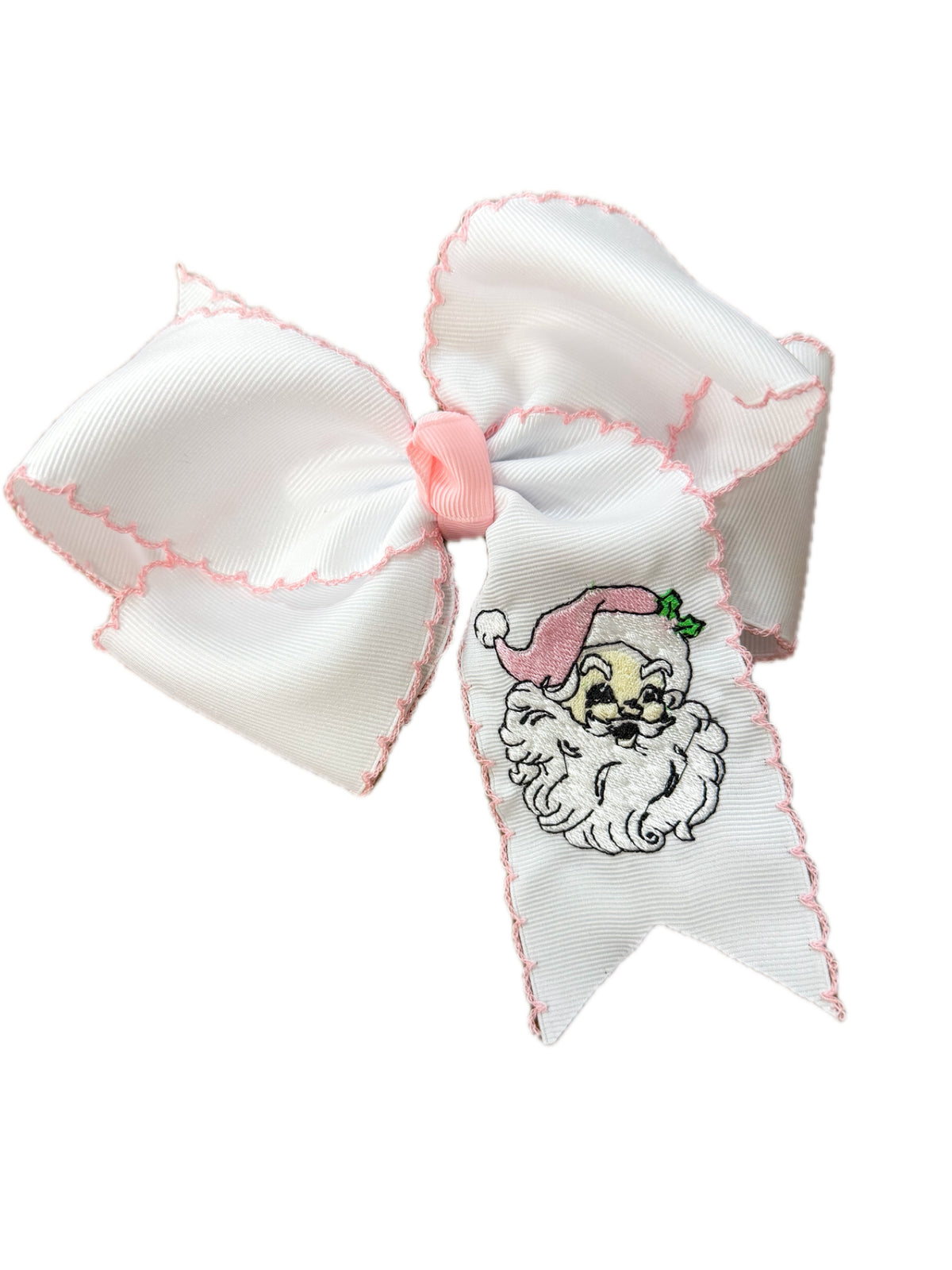Pink Vintage Santa Hair Bow
