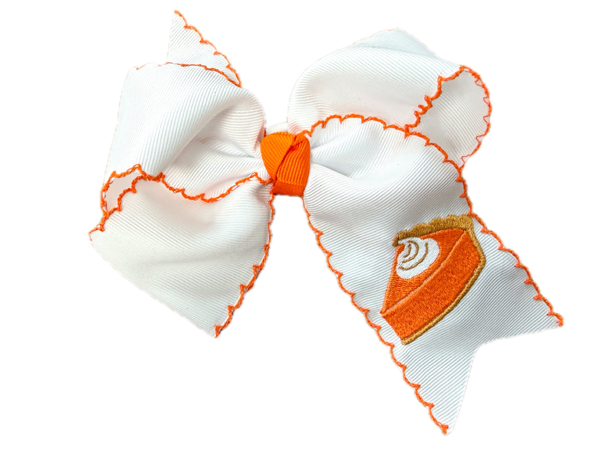 Orange Moonstitch Pumpkin Pie Bow