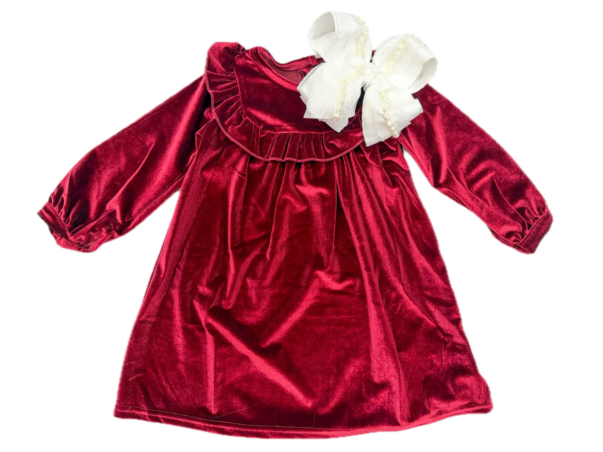 Maroon Velvet Christmas Dress