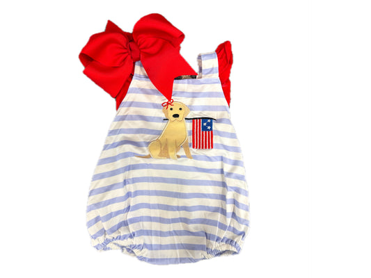 Puppy 4TH of July Ruffle Bubble