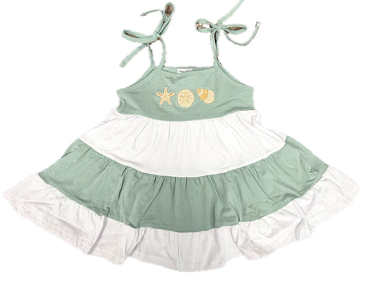 Ruffle Sage Shell Dress