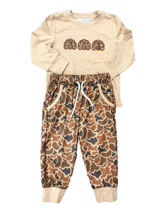 Tan Throwback Camo Turkey Pant Set